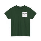 Personalized custom logo Gildan 5000 T-shirt with pocket image, name and back design placeholders – colour option 18