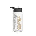 Personalised Line Dance stainless steel water bottle with cowgirl artwork and custom name – product view 4