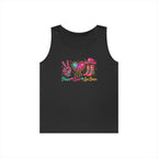 White Peace Love Line Dance colourful Western tank top