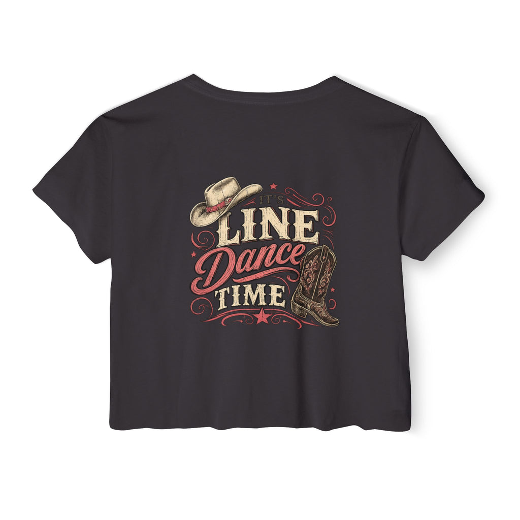 It’s Line Dance Time women’s crop top front view