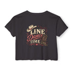 It’s Line Dance Time women’s crop top front view