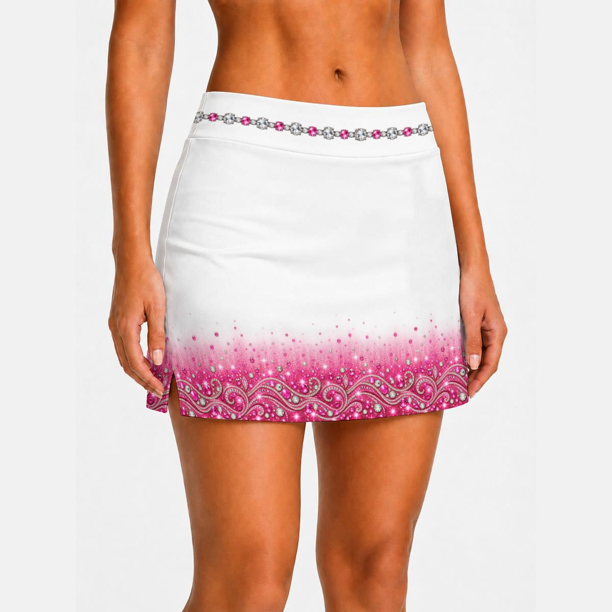 Let's Go Girls Pink Ombre A-Line Line Dancing Skort