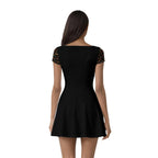 Women’s line dancing sports dress with stretch fabric, built-in bike pants and phone pocket