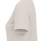 Heather dust women's relaxed V-neck T-shirt sleeve and side-seam detail