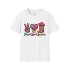 Purple Peace Love Line Dance sparkling Western cowgirl T-shirt