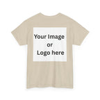 Personalized custom logo Gildan 5000 T-shirt with pocket image, name and back design placeholders – colour option 7