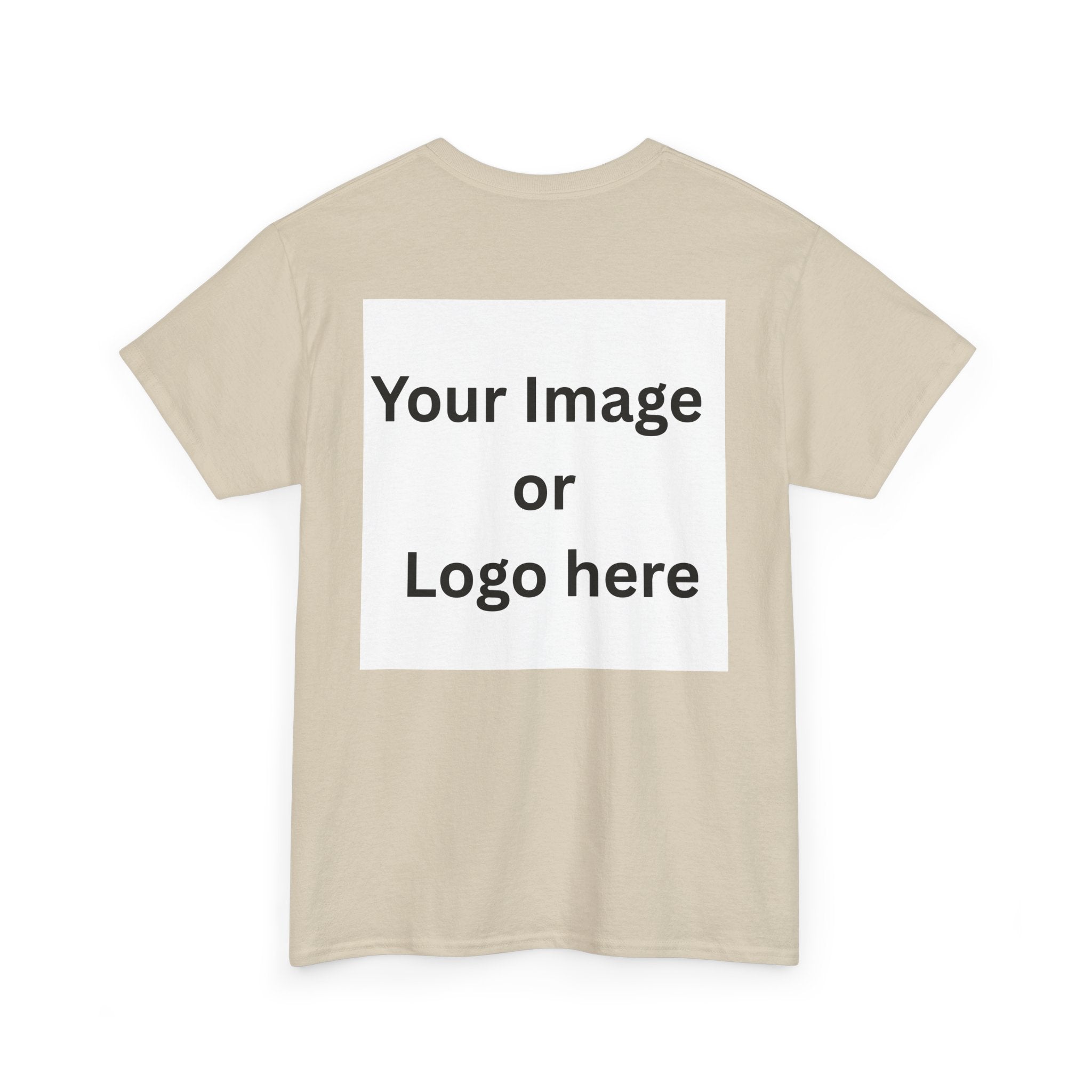 Personalized custom logo Gildan 5000 T-shirt with pocket image, name and back design placeholders – colour option 7