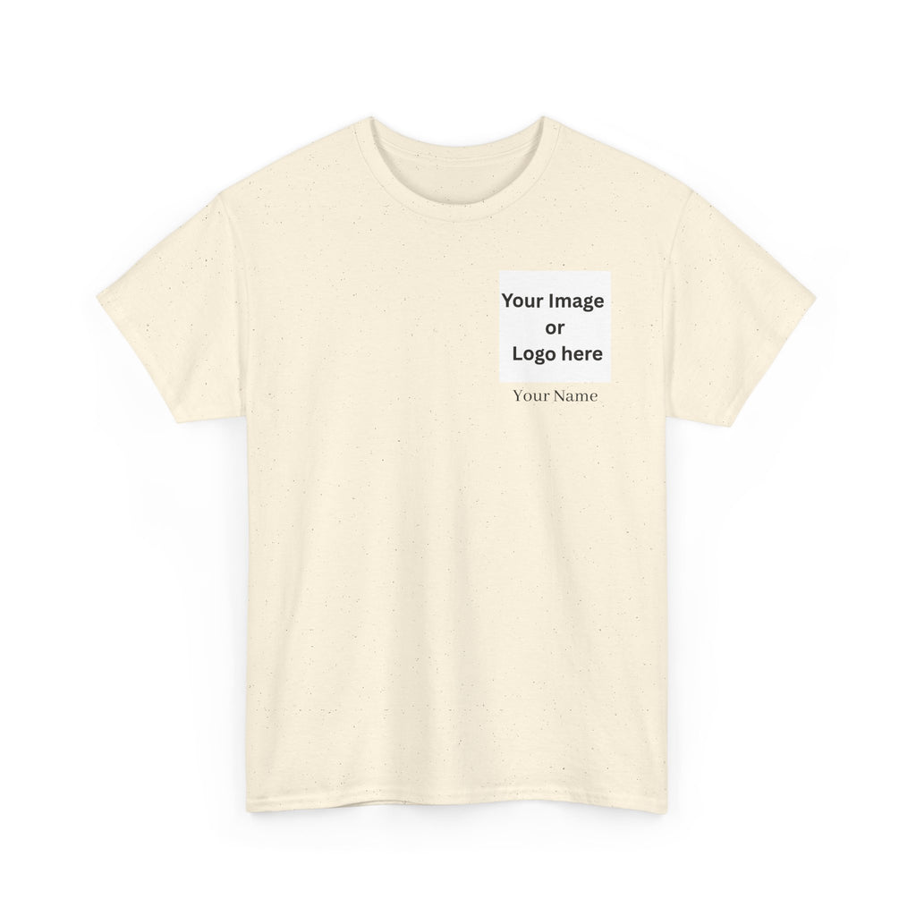 Personalized custom logo Gildan 5000 T-shirt with pocket image, name and back design placeholders – colour option 14