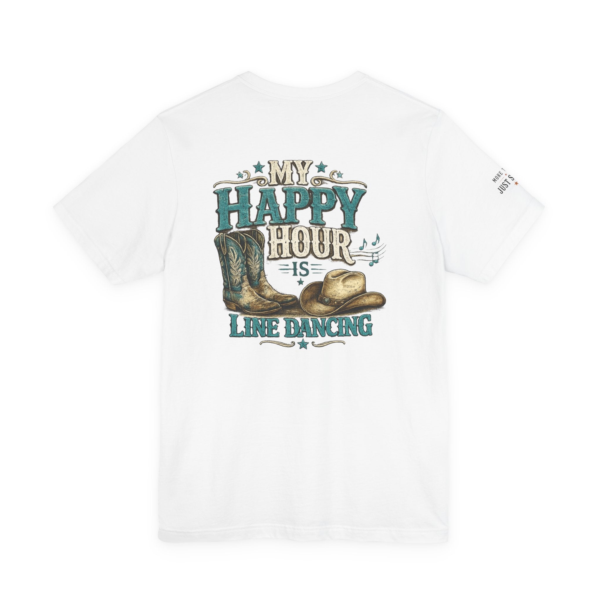 My Happy Hour Is Line Dancing tee shown in an alternate colour