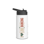 I Love Line Dancing personalised stainless steel water bottle shown from the front