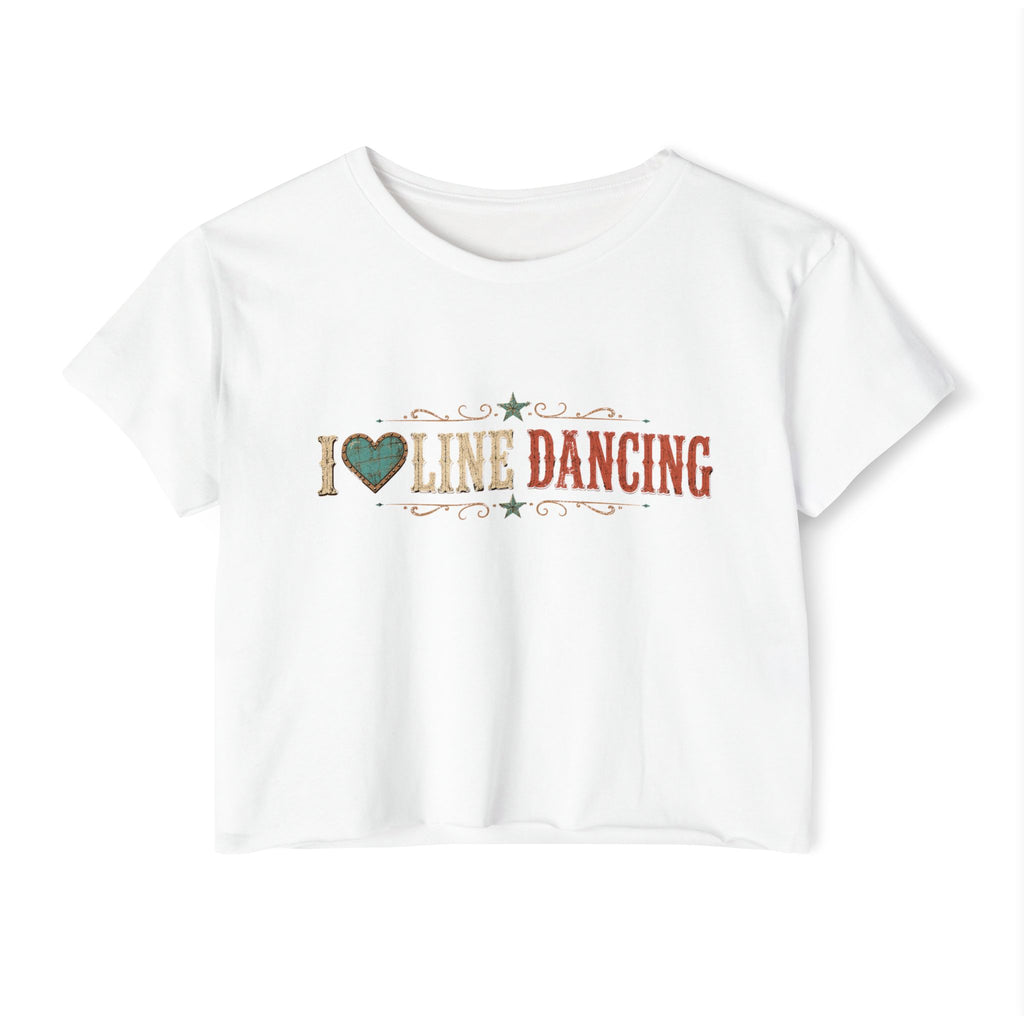 I Love Line Dancing women's cropped tee front product mockup