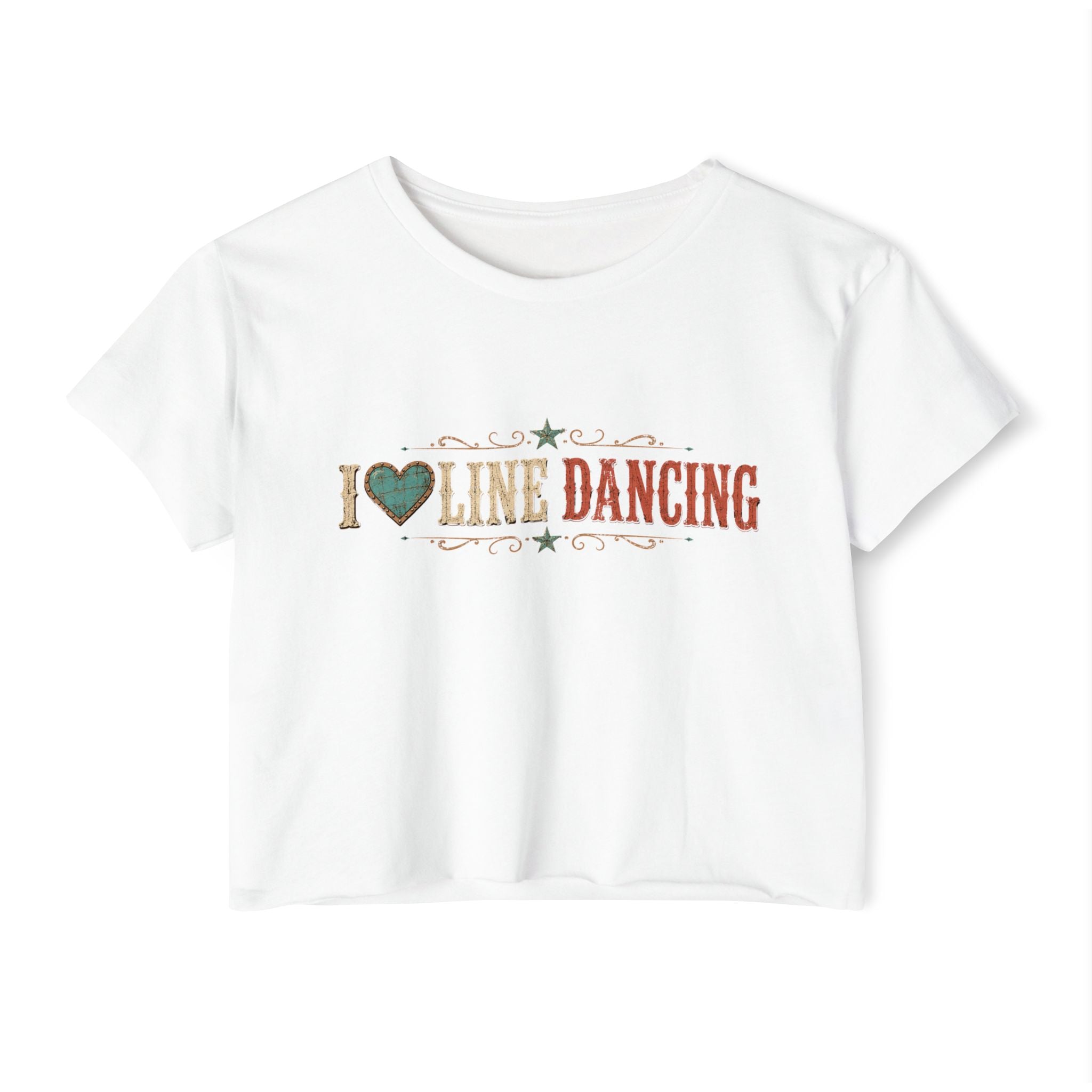 I Love Line Dancing women's cropped tee front product mockup