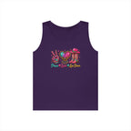 Black Peace Love Line Dance colourful Western tank top