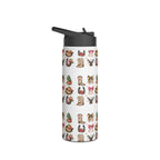 Western Icons stainless steel drink bottle showing the wraparound cowgirl pattern