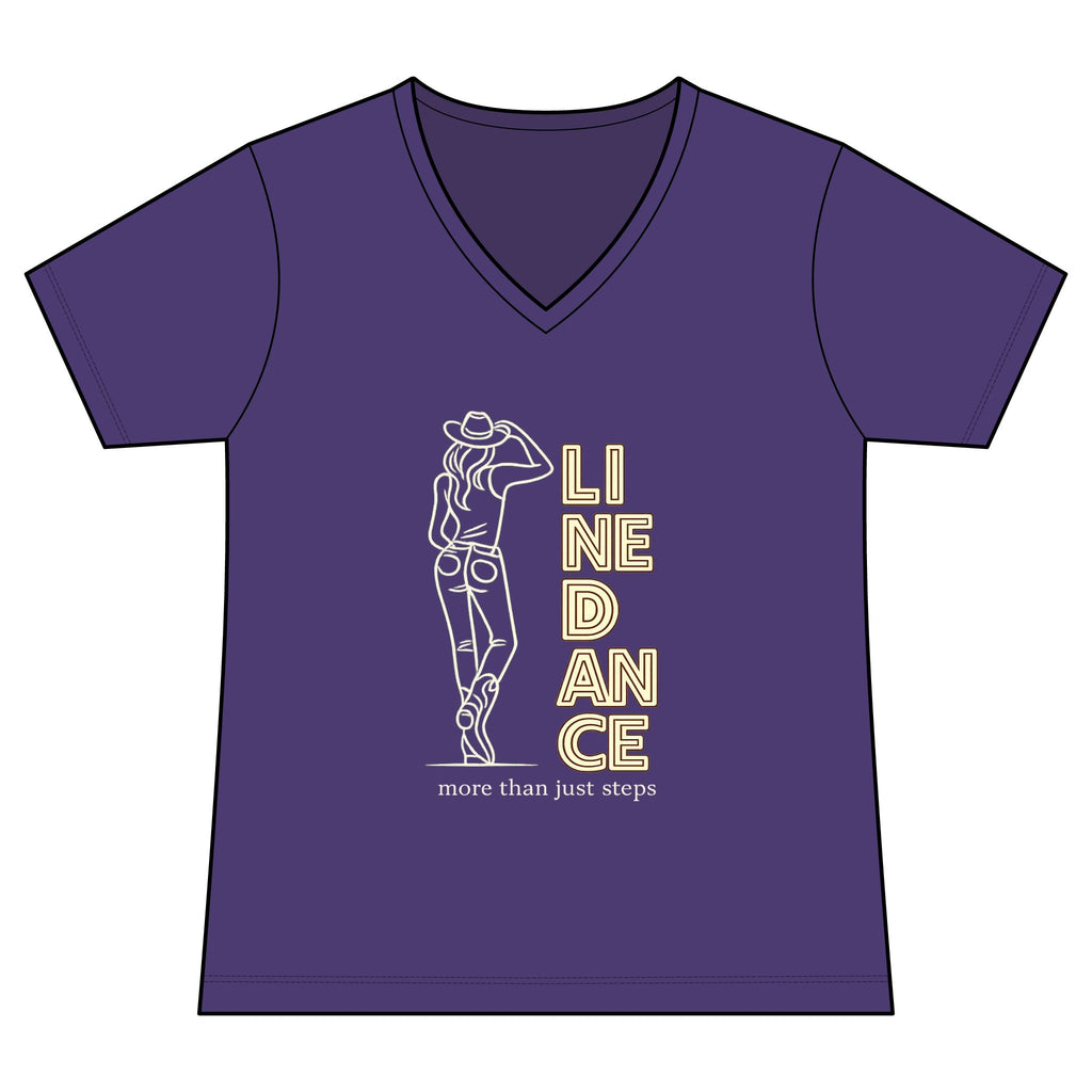Women’s More Than Just Steps line dance V-neck T-shirt mockup – colour option 8