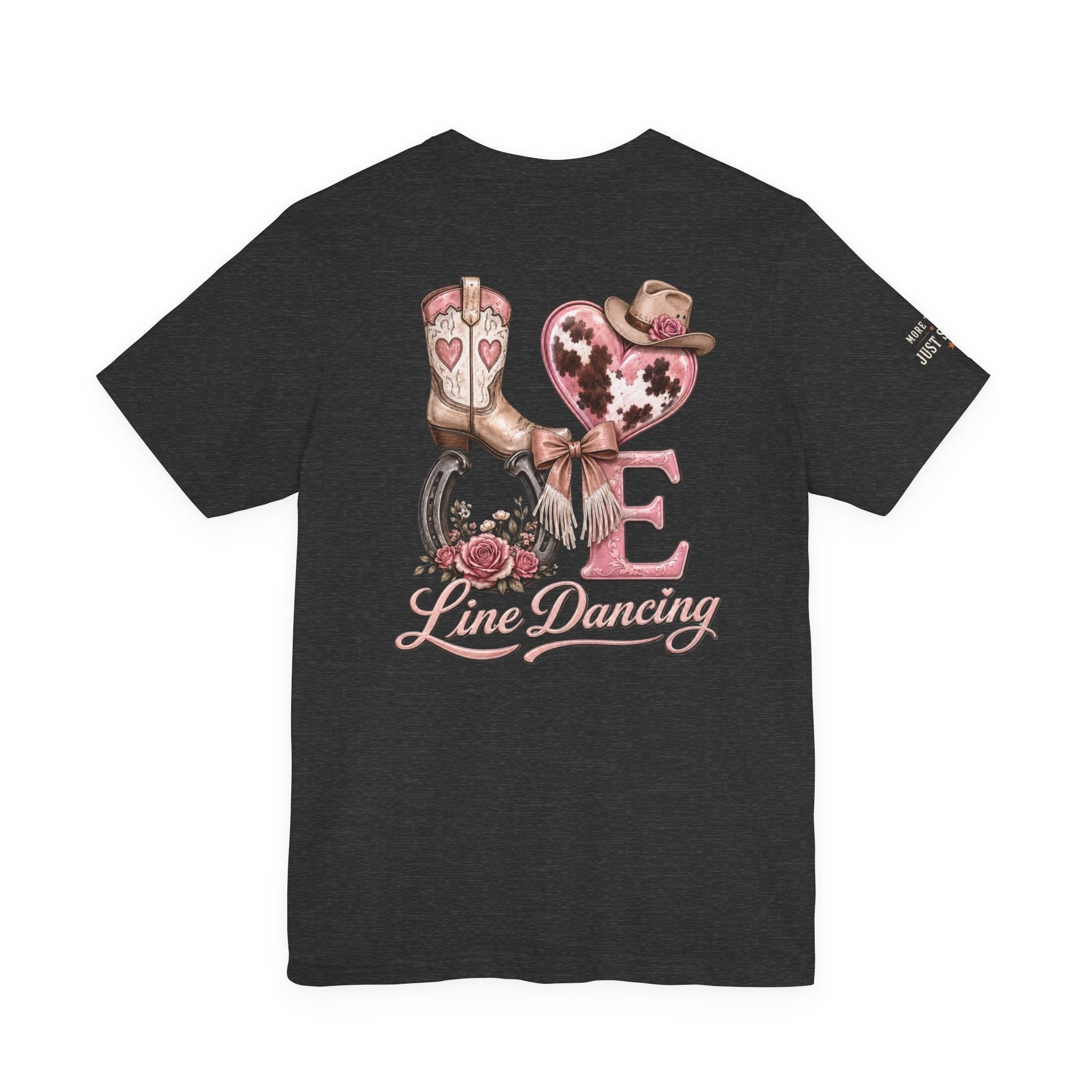 Women’s LOVE Line Dancing shirt with pink Western artwork