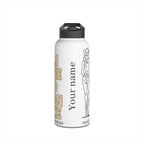 Personalised Line Dance stainless steel water bottle with cowgirl artwork and custom name – product view 3