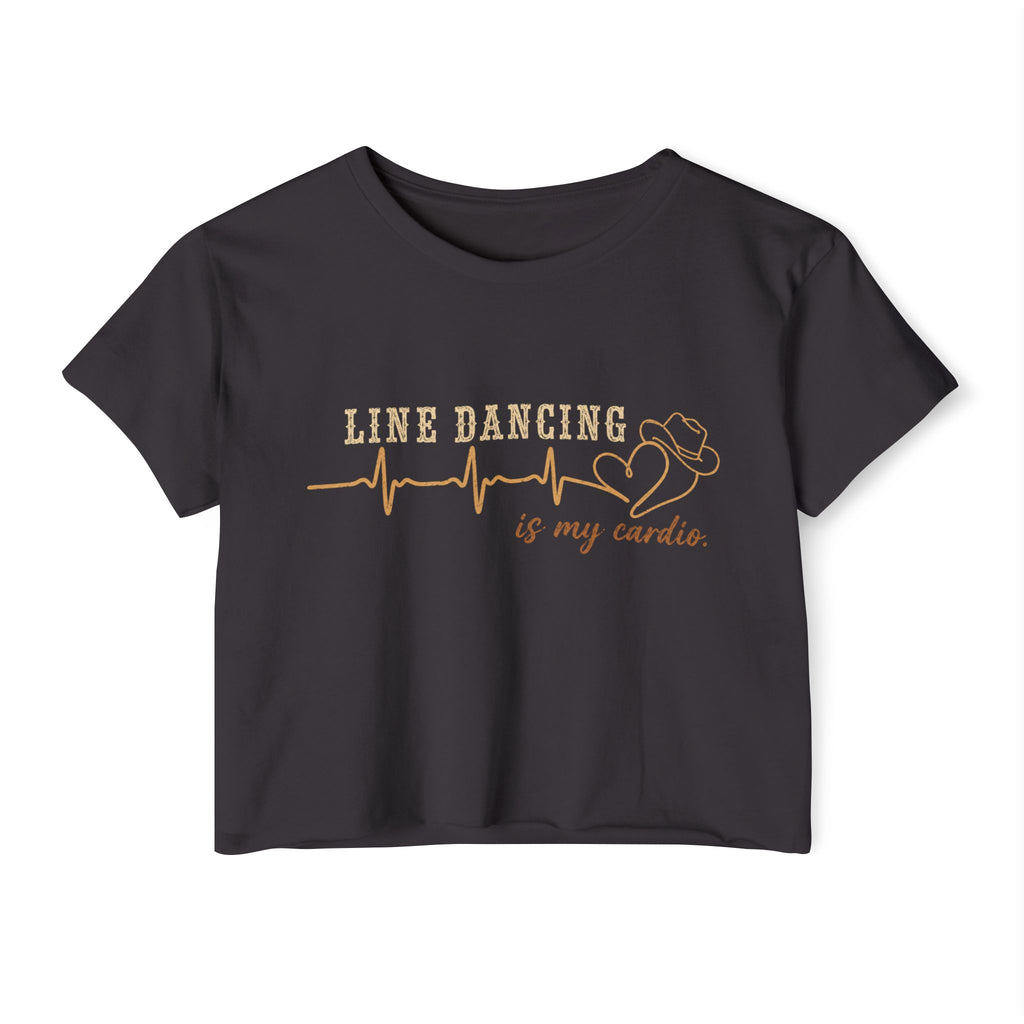 Line Dancing Is My Cardio women's cropped tee front product mockup