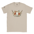 Longhorn skull and floral graphic tee shown in an alternate colour