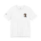 White It's Line Dance Time T-shirt with cowboy boot and hat graphic