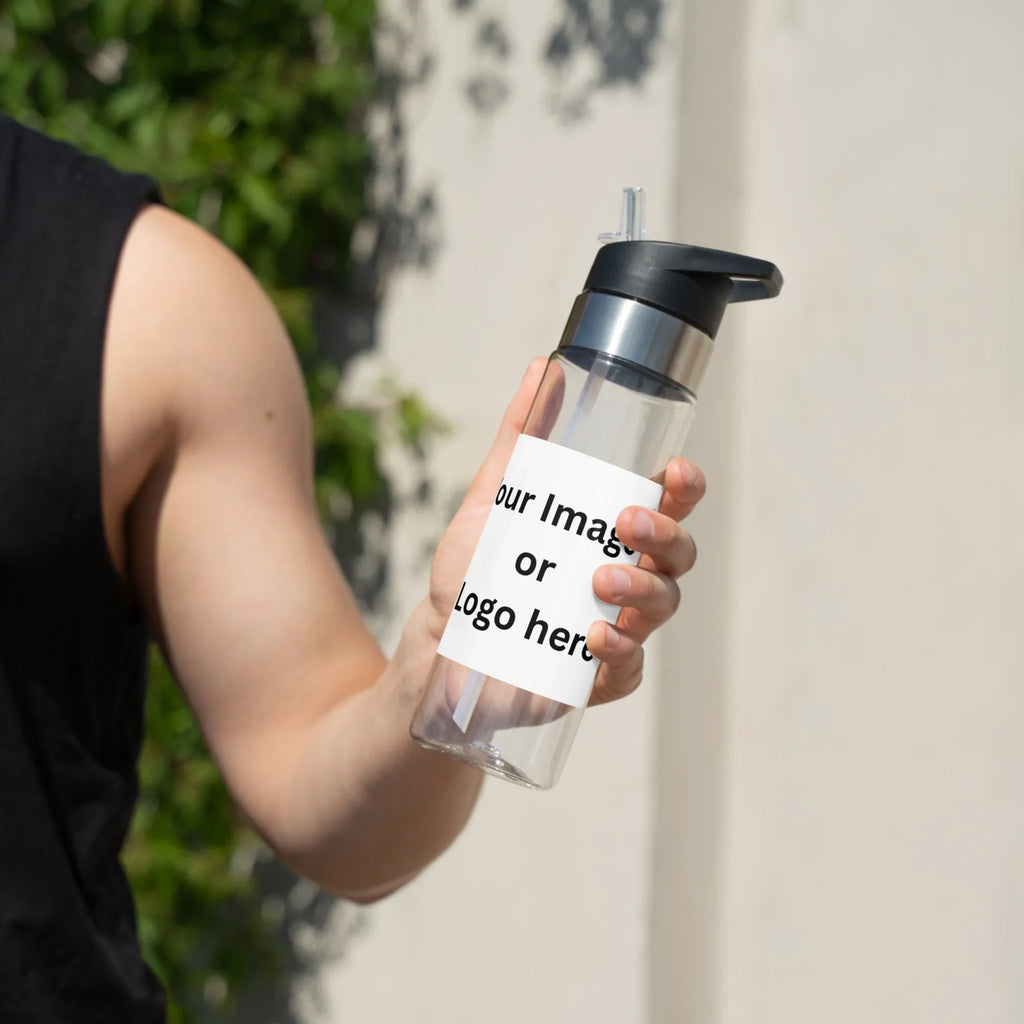 Custom Tritan sport bottle shown from the front