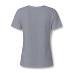 Athletic heather women's relaxed V-neck T-shirt back view