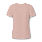 Heather peach women's relaxed V-neck T-shirt back view