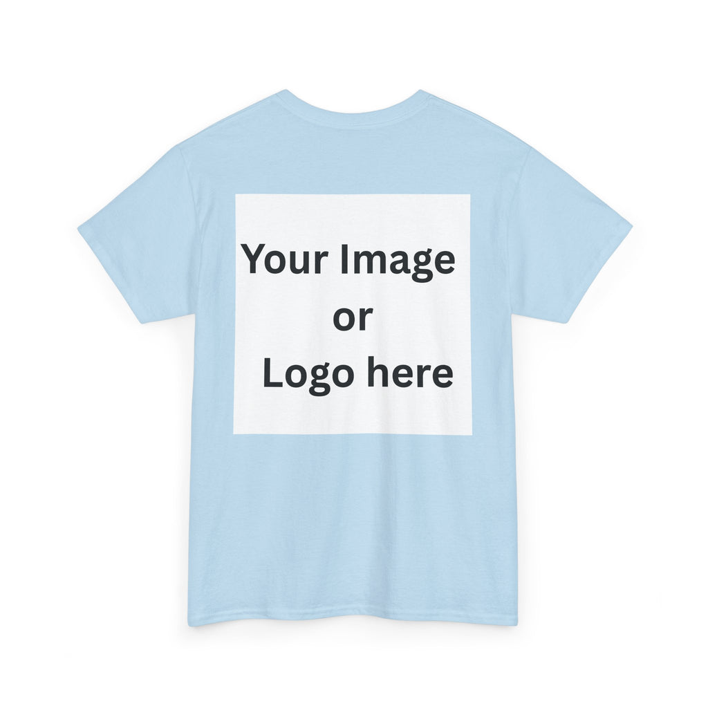 Personalized custom logo Gildan 5000 T-shirt with pocket image, name and back design placeholders – colour option 21