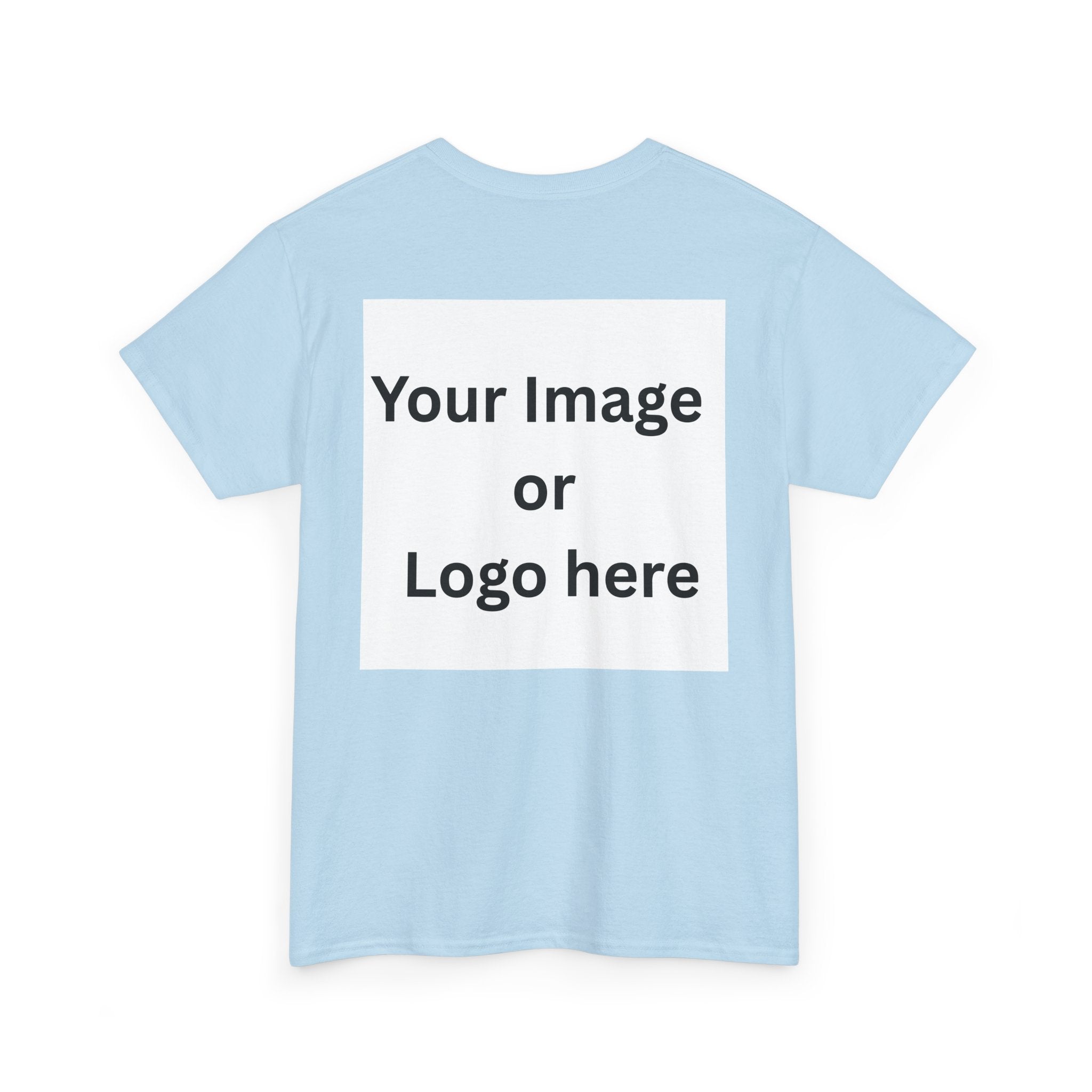Personalized custom logo Gildan 5000 T-shirt with pocket image, name and back design placeholders – colour option 21