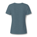 Heather slate women's relaxed V-neck T-shirt back view