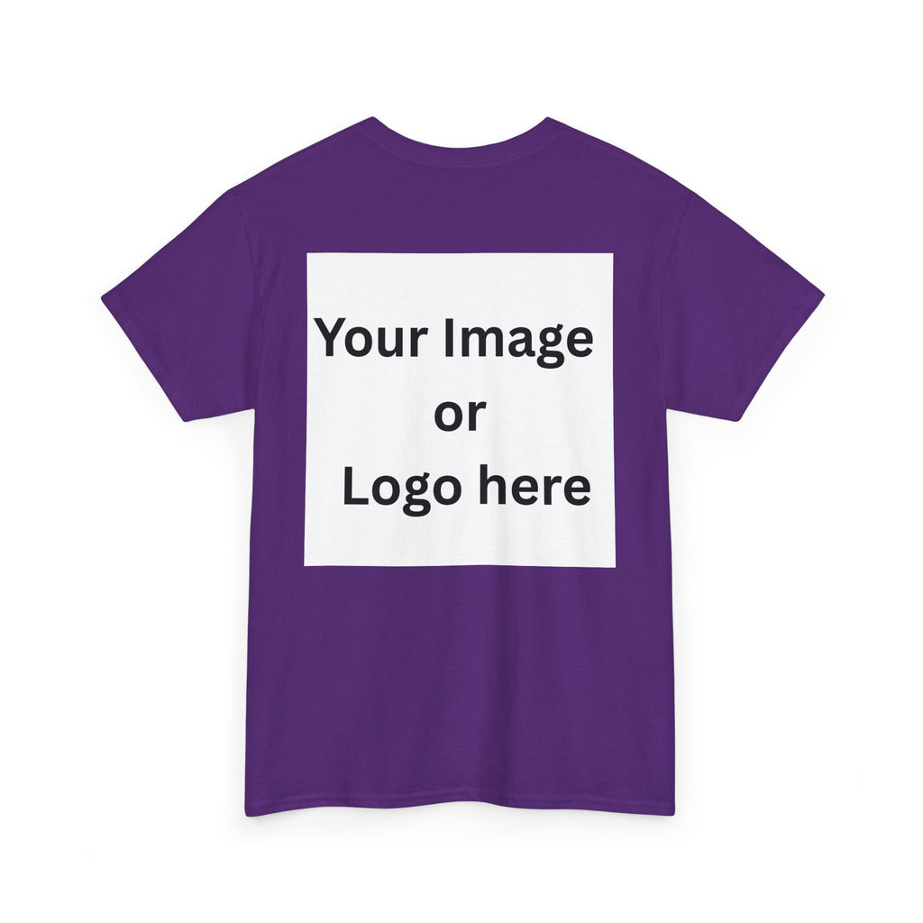 Personalized custom logo Gildan 5000 T-shirt with pocket image, name and back design placeholders – colour option 28