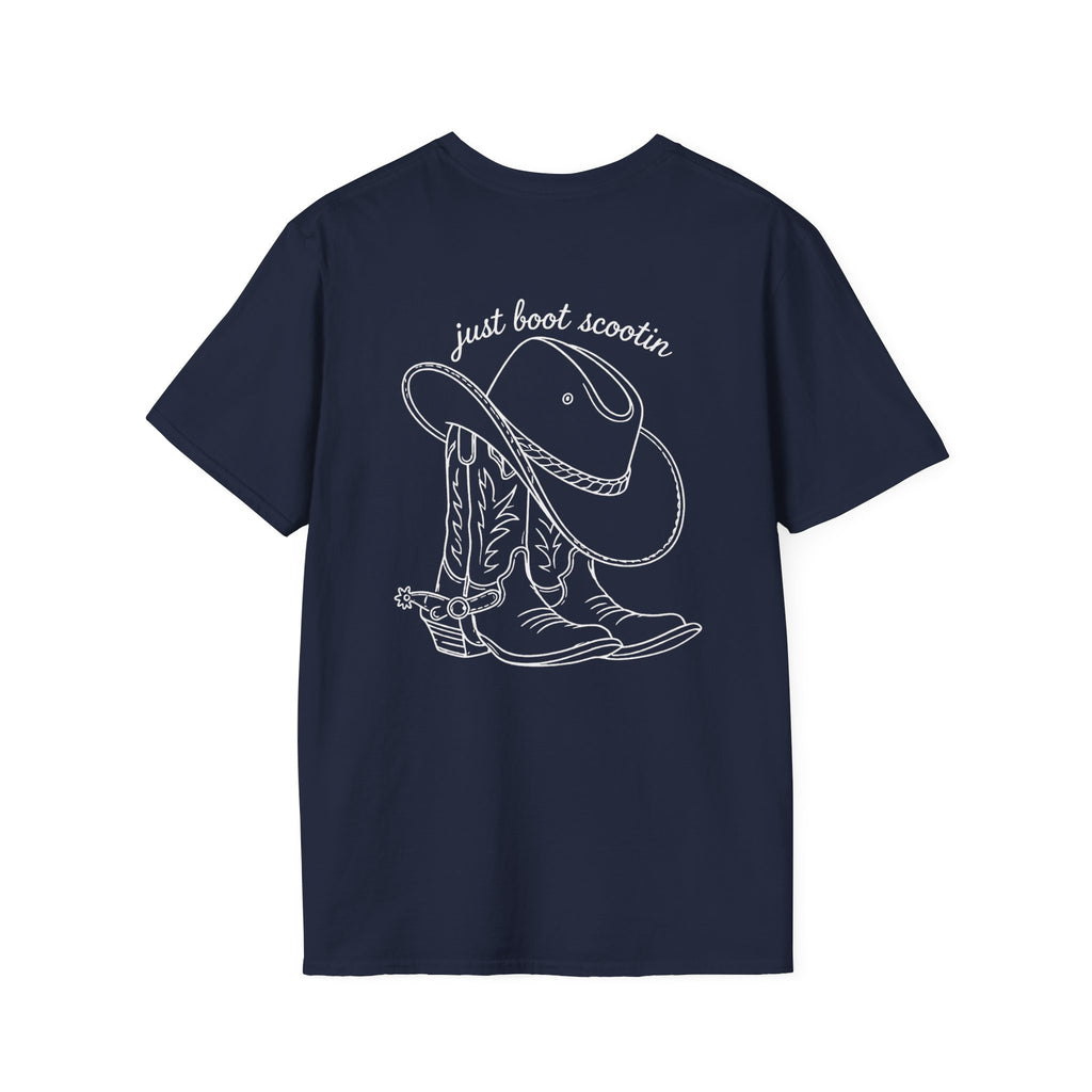 Just Boot Scootin line dancing tee alternate product mockup
