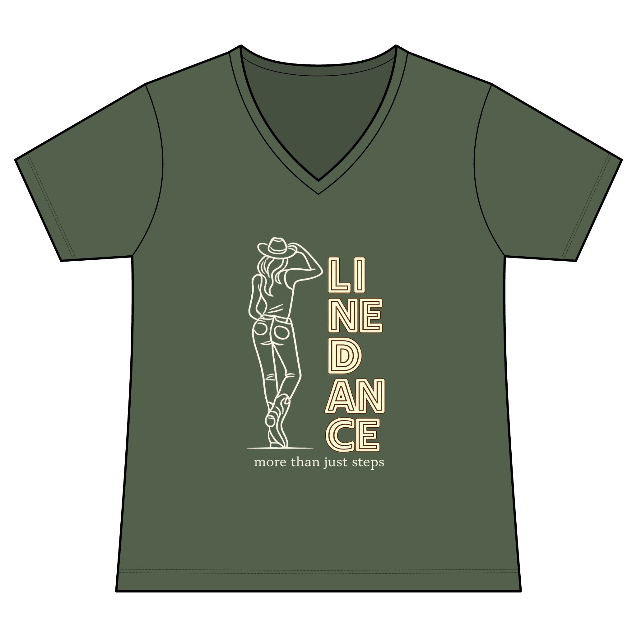 Women’s More Than Just Steps line dance V-neck T-shirt mockup – colour option 4