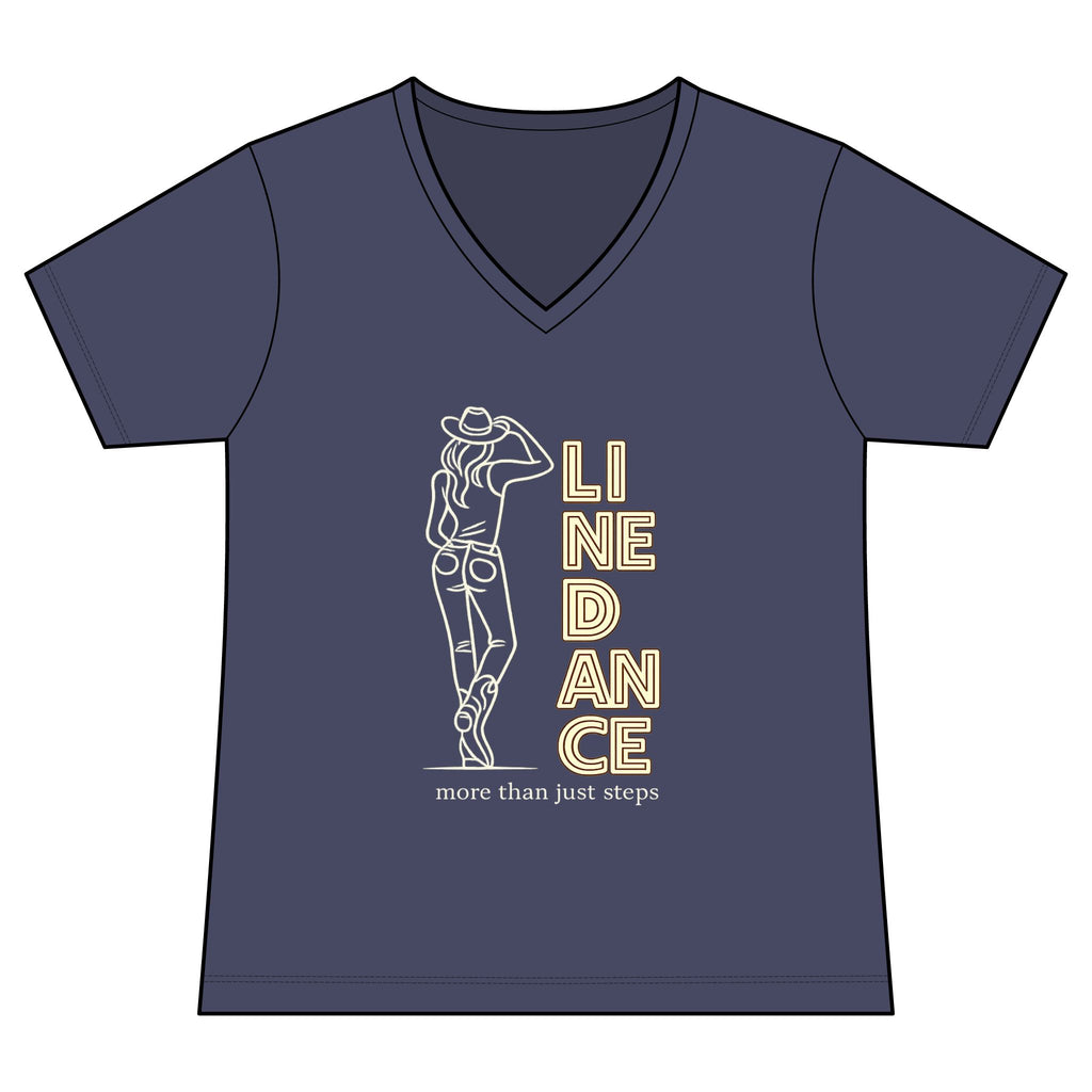Women’s More Than Just Steps line dance V-neck T-shirt mockup – colour option 7