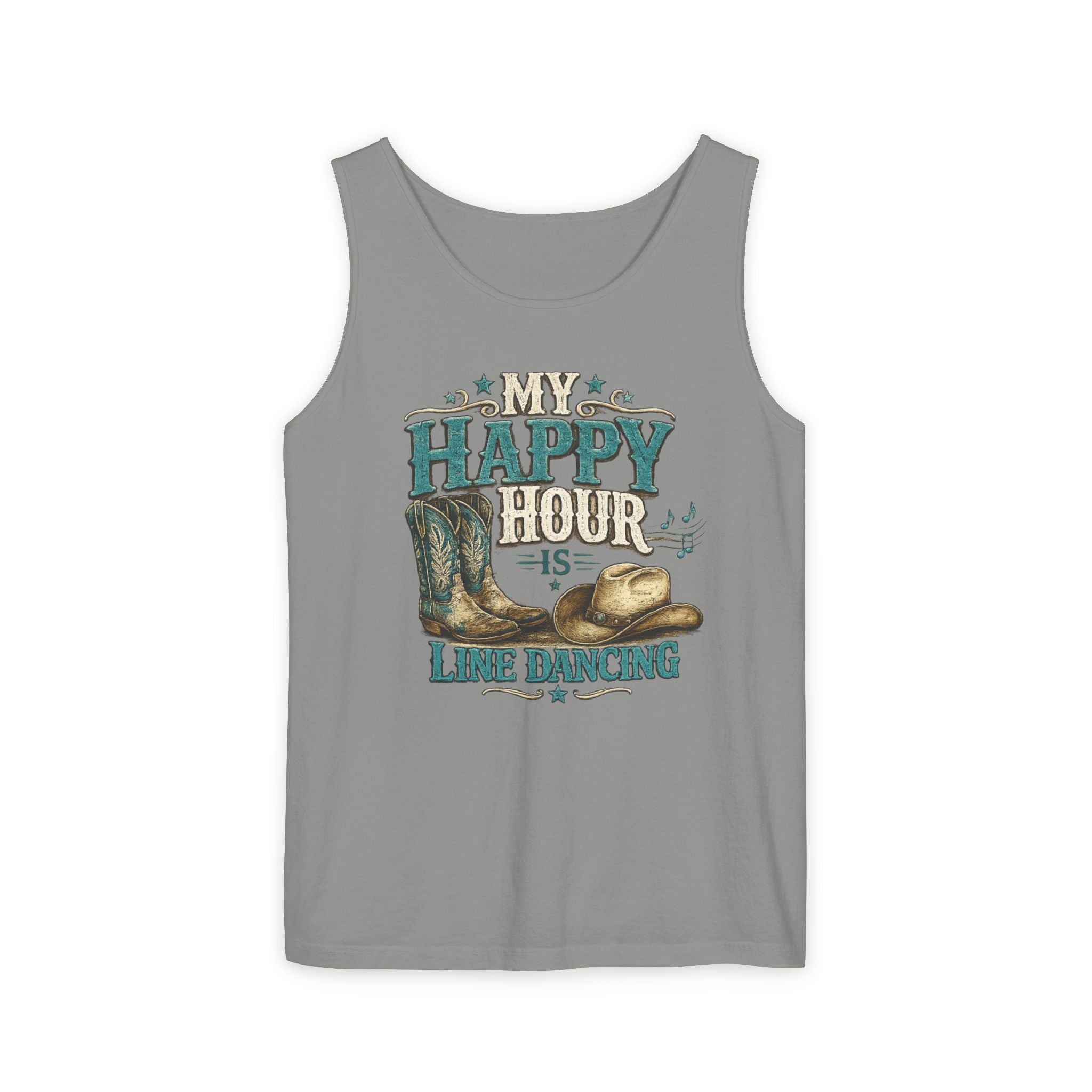 My Happy Hour Is Line Dancing tank colour option