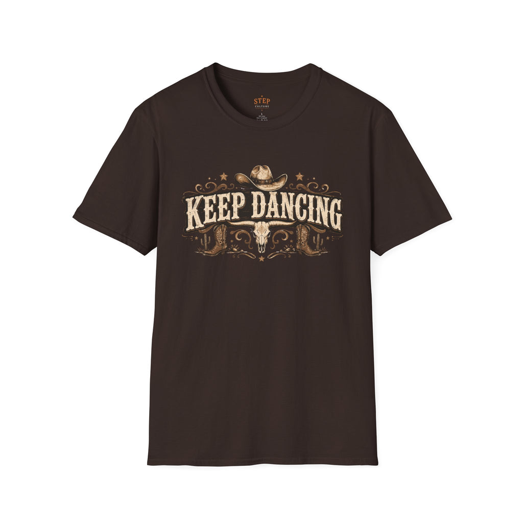 Keep Dancing line dancing tee shown in an alternate colour