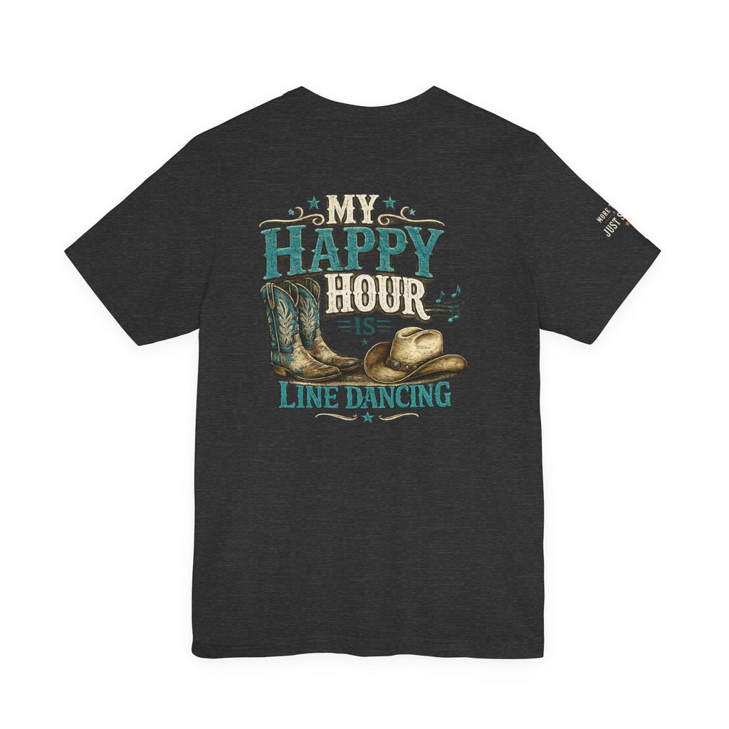 My Happy Hour Is Line Dancing tee alternate colour mockup