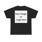 Personalized custom logo Gildan 5000 T-shirt with pocket image, name and back design placeholders – colour option 3