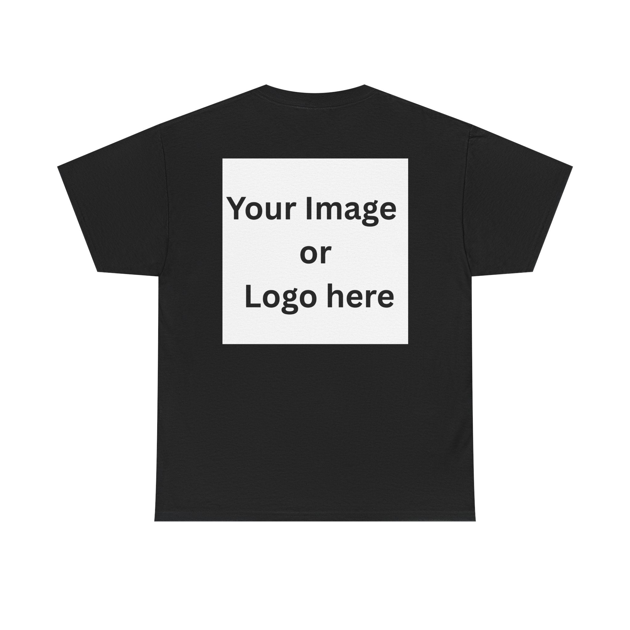 Personalized custom logo Gildan 5000 T-shirt with pocket image, name and back design placeholders – colour option 3