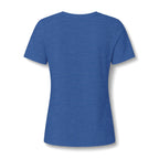 Heather true royal women's relaxed V-neck T-shirt back view