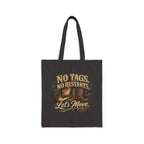 Natural cotton canvas tote bag with playful western line dancing artwork.