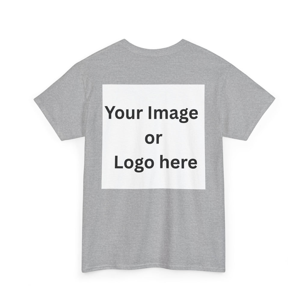 Personalized custom logo Gildan 5000 T-shirt with pocket image, name and back design placeholders – colour option 9