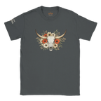 Longhorn skull and floral tee alternate colour mockup
