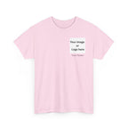 Personalized custom logo Gildan 5000 T-shirt with pocket image, name and back design placeholders – colour option 29