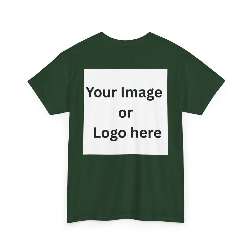 Personalized custom logo Gildan 5000 T-shirt with pocket image, name and back design placeholders – colour option 19