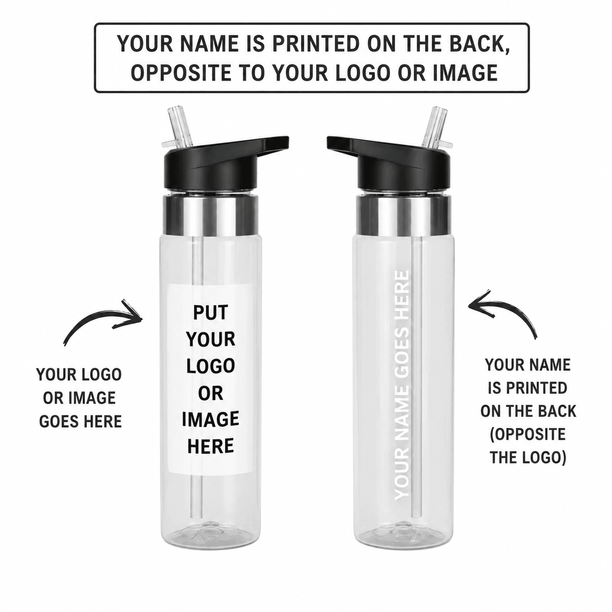 Personalised Tritan sport bottle in a lifestyle setting