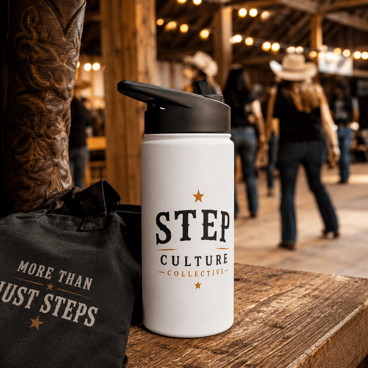 Step Culture Collective Signature bottle in a lifestyle setting