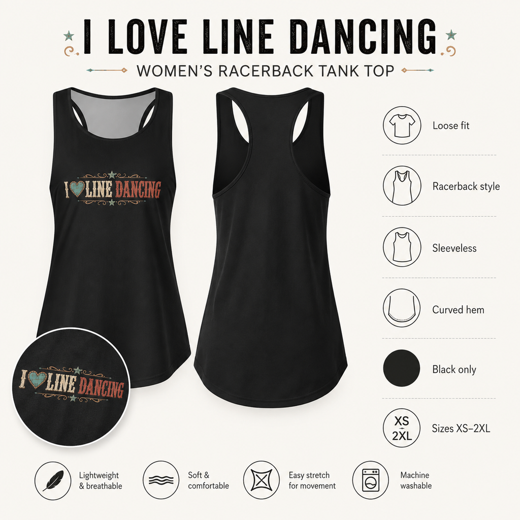 I Love Line Dancing Women’s Racerback Tank Top
