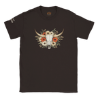 Western longhorn skull and floral T-shirt product view