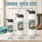 My Happy Hour Is Line Dancing personalised stainless steel bottles in 12 oz, 18 oz and 32 oz sizes
